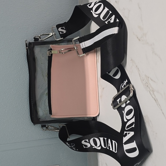 Stylish Pink and Black Crossbody Bag - Picture 1 of 3